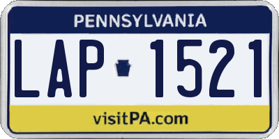 PA license plate LAP1521