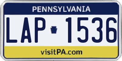 PA license plate LAP1536