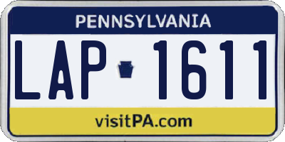 PA license plate LAP1611