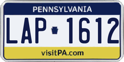 PA license plate LAP1612