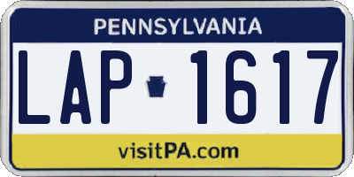 PA license plate LAP1617