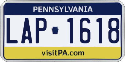 PA license plate LAP1618