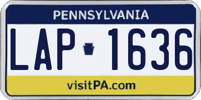 PA license plate LAP1636
