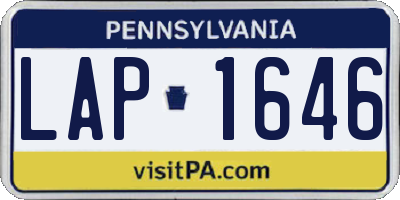 PA license plate LAP1646