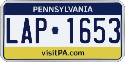 PA license plate LAP1653