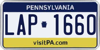 PA license plate LAP1660