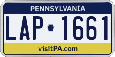 PA license plate LAP1661