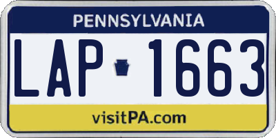 PA license plate LAP1663