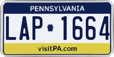 PA license plate LAP1664