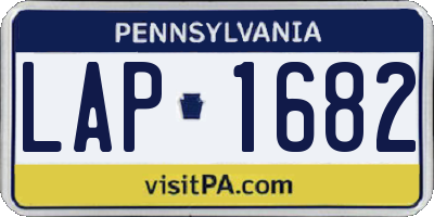 PA license plate LAP1682
