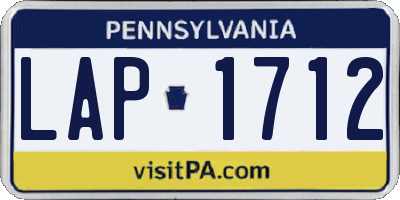 PA license plate LAP1712