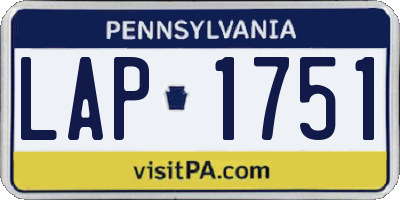 PA license plate LAP1751