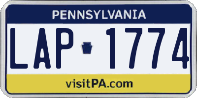 PA license plate LAP1774