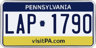 PA license plate LAP1790