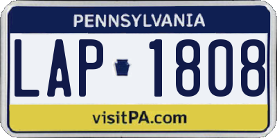 PA license plate LAP1808