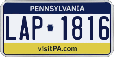 PA license plate LAP1816