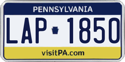 PA license plate LAP1850