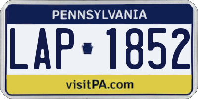 PA license plate LAP1852