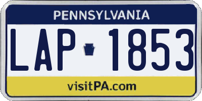 PA license plate LAP1853