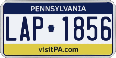 PA license plate LAP1856