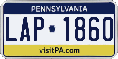 PA license plate LAP1860