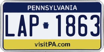 PA license plate LAP1863