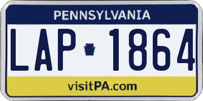 PA license plate LAP1864