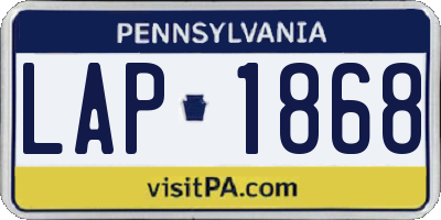 PA license plate LAP1868