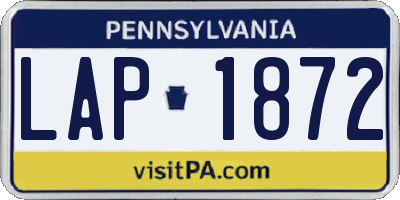 PA license plate LAP1872