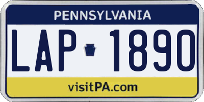 PA license plate LAP1890