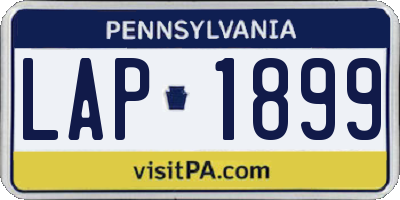PA license plate LAP1899