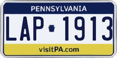 PA license plate LAP1913