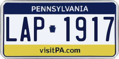 PA license plate LAP1917