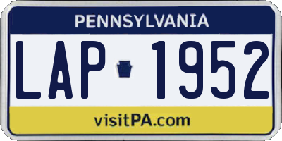 PA license plate LAP1952