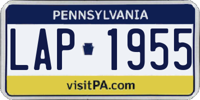PA license plate LAP1955