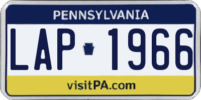 PA license plate LAP1966