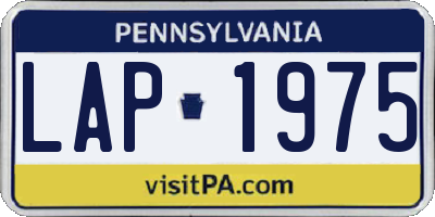 PA license plate LAP1975