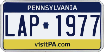 PA license plate LAP1977