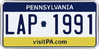 PA license plate LAP1991