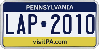 PA license plate LAP2010