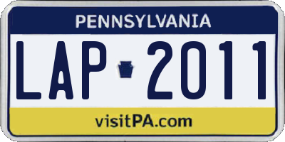 PA license plate LAP2011