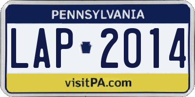 PA license plate LAP2014