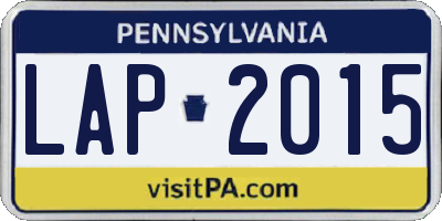PA license plate LAP2015