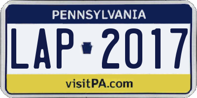 PA license plate LAP2017