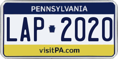 PA license plate LAP2020