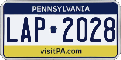 PA license plate LAP2028