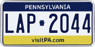 PA license plate LAP2044