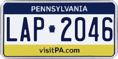 PA license plate LAP2046