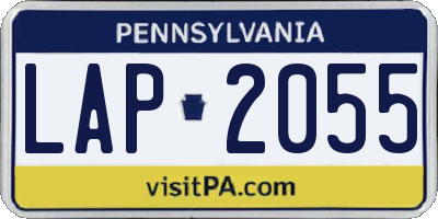 PA license plate LAP2055