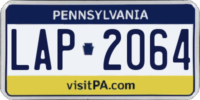 PA license plate LAP2064